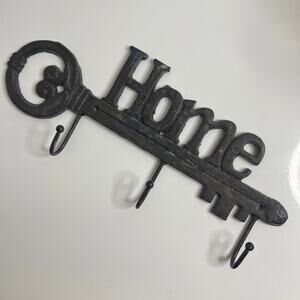 Cast Iron 6”x13.5” Decorative Wall Hook Entry Key Holder, New w/o Tags